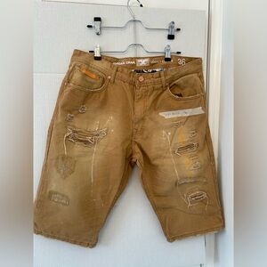 Jordan Craig Men's Ripped Brown Jean Shorts